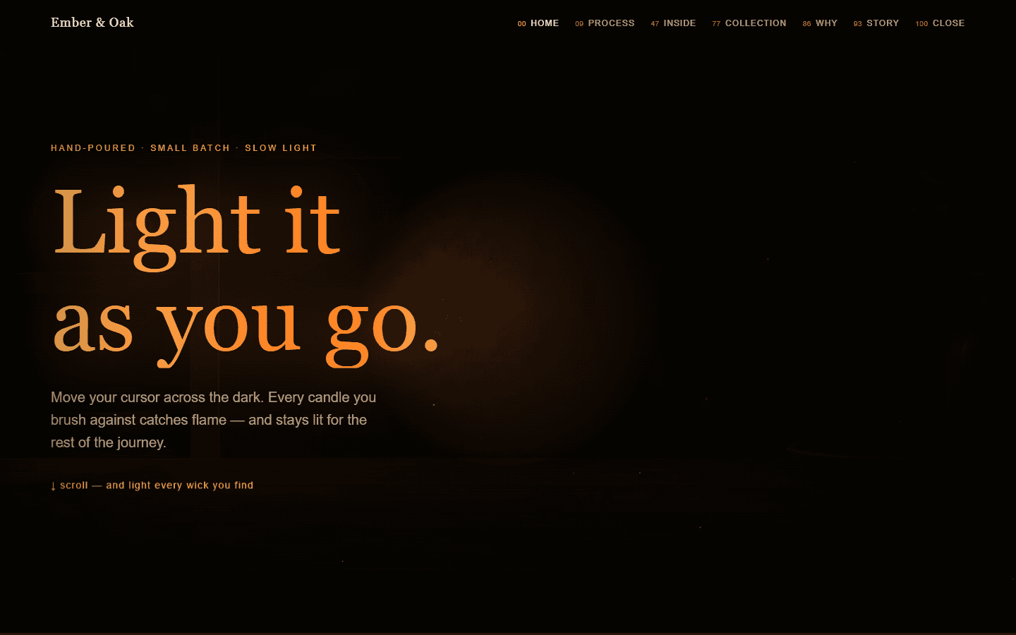 Ember & Oak home page
